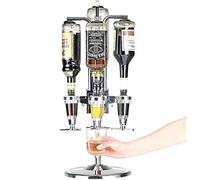 Bakaji - Botellero dosificador de mesa, dispensador para cerveza y bebidas alcohólicas, 4 plazas, estructura de aluminio, base redonda, para barra