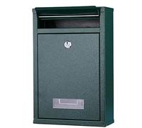 Bakaji Buzón de Pared de Acero Inoxidable para Correo de Exterior con Cierre de Llave (Verde)