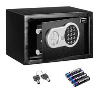 Bakaji Caja Fuerte a Pared Numérica Digital, de Seguridad Electrónica Casa Albergo Hotel Safe + 4 x AA Pilas y Llaves de Emergencia, Negro, 30 x 20 x 20 cm