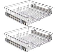 BAKAJI - Cajón telescópico para Muebles de Cocina - Cesta de Almacenamiento extraíble - Ahorra Espacio - Riel de Acero Inoxidable - Medidas 60 cm - Juego de 2 Unidades
