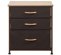 BAKAJI Cajonera móvil Armario Armario 3 estantes Tela Multicolor Bicolor Robusto Resistente Multiusos decoración Oficina Ahorro de Espacio Dimensiones 50 x 50 x 40 cm (marrón)