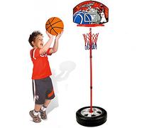 BAKAJI Canasta de Baloncesto de pie de Juguete para niños con Altura Ajustable hasta 120 cm y Base rellenable, Juego Deportivo de Exterior, jardín e Interior, balón e inflador Incluido