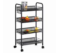 BAKAJI Carrito Multiusos móvil de Almacenamiento de Espacio Estrecho Delgado y cómodo para Ahorrar Espacio, Cocina, baño, Oficina, decoración de Almacenamiento, 44 x 26 x 85 cm
