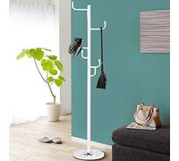Bakaji Design Perchero de pie de metal con 6 ganchos Perchas para ropa y base de mármol Dimensión 38 x 38 x 176 cm (Blanco)