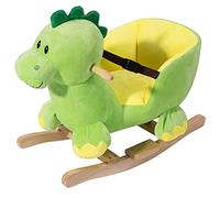 BAKAJI Dinosaurio Mecedora de Juguete para niños con Efectos de Sonido, Asas y cinturón de Seguridad