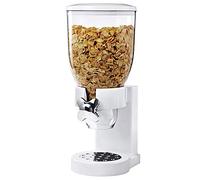 Bakaji Dispensador de Cereales, Pasta de Caramelos y Frutas secas, Individual con Rueda, Recipiente de 500 g y dosificador Interior (Blanco)