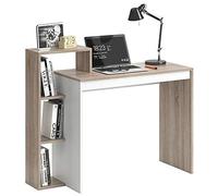 BAKAJI Escritorio con estantería de 4 estantes, Mesa de Trabajo, Puerta de PC, Estructura y Tablero de Madera MDF, decoración de casa, Oficina, Dormitorio, Dimensiones 110 x 90 x 40 cm (Roble)