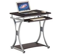 BAKAJI Escritorio con Soporte extraíble y Estante para Mesa de Trabajo para Ordenador, de Metal y Madera MDF para decoración del hogar, Oficina, Dormitorio, diseño Moderno y Compacto, Color marrón