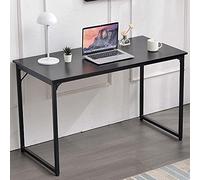 BAKAJI Escritorio de Trabajo para Ordenador con Tablero de Fibra de Densidad Media con Estructura de Metal, tamaño 120 x 60 x 74 cm (Negro)