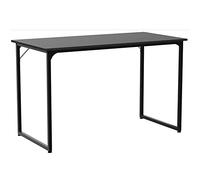 BAKAJI Escritorio de Trabajo para Ordenador con Tablero de Fibra de Densidad Media con Estructura de Metal, tamaño 120 x 60 x 74 cm (Negro)
