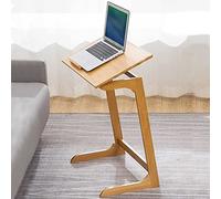 BAKAJI Escritorio Mesa de Trabajo Porta PC Ordenador de Madera de bambú Mesa sofá encimera de Madera MDF inclinable hogar Oficina diseño Moderno 60 x 35 x 67 cm (Diseño 1)