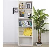 BAKAJI Estantería de Vela con 5 estantes, Mueble de 190 cm, para Oficina, archivador de Documentos, Libros, Biblioteca, Armario, estanterías, salón, salón, Estructura de Madera (Blanco)