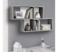 BAKAJI Estantería librería de Pared de diseño Moderno con 4 estantes, Estructura de Madera MDF Bicolor, tamaño 100 x 53 x 19,5 cm, decoración de Pared, decoración de la casa u Oficina (Gris Blanco)