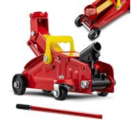 BAKAJI Gato hidráulico para Coche, 2 toneladas, Elevador mecánico, Compacto y fiable, para SUV y Furgonetas, elevación Segura y fácil, diseño Resistente de Acero, Ideal para Reparaciones