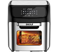 Bakaji Horno freidora de aire caliente para freidora de aire caliente, parrilla seca sin aceite, Airfryer capacidad 12 litros, pantalla LED táctil, 12 programas, temporizador, ajuste de temperatura,