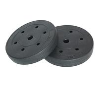 BAKAJI Juego de 2 discos para pesas y mancuernas, peso 20 kg (10 kg x 2) cemento, orificio de 25 mm, revestimiento de plástico antiarañazos, profesionales, gimnasio, fitness, rehabilitación, ejercicio