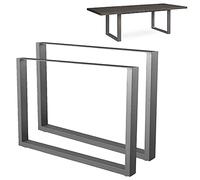 BAKAJI Juego de 2 Patas de Mesa, tamaño 100 x 72 cm, de Metal, Patas para Mesa de Comedor y Escritorio con Patas Antideslizantes Ajustables, diseño Moderno Industrial Color Gris