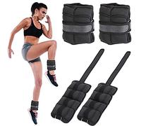 BAKAJI Juego de 2 pesas para tobillos y muñecas de 1,25 kg, entrenamiento de gimnasio, aeróbico, fitness, entrenamiento muscular de tela de neopreno con hebilla ajustable, peso total de 2,5 kg
