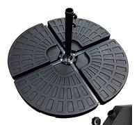 BAKAJI Juego de 4 soportes para sombrilla rellenable, poste de jardín de plástico resistente a la intemperie para exteriores, para rellenar con arena o agua, base apta para sombrillas con base en cruz