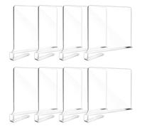 BAKAJI Juego de 8 divisores de acrílico Transparente para estantes, Organizador Separador Armario Multiusos, separadores para Ahorrar Espacio cajones, Ropa, Toallas, armarios, estantes, Zapatos, 28 x