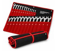 BAKAJI Juego de llaves combinadas de 25 piezas fijas y estrella de 6-32 mm de acero al carbono con estuche de tela