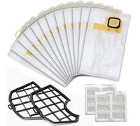 Bakaji Kit de 12 bolsas + 12 ambientadores + 2 filtros de motor de repuesto para aspiradora escoba eléctrica VK 140 VK 150 piezas compatibles de alta calidad
