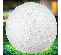 Bakaji - Lámpara de diseño bola de jardín, diámetro 40 cm, iluminación exterior de suelo o mesa, casquillo E27, bombilla máx. 35 W, decoración efecto piedra con piquetas de fijación al suelo