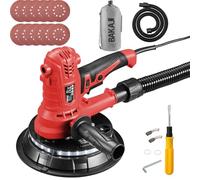 Bakaji Lijadora de pared y techo, plegable, jirafa, placas de yeso, extracción automática de polvo con luz LED, barra telescópica y 6 discos de lijado (manual con bolsa de 900 W)
