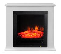 Bakaji - Lugano - Chimenea/estufa eléctrica con marco de madera empotrable, 1800 W - Estufa completa con mueble, silenciosa y retro