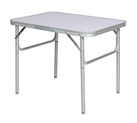 BAKAJI Acampar Mesa Camping Picnic Aluminio 60x45x50 Plegable Maletín Plano Formica, Gris, 60 x 45 x 50 cm