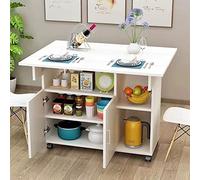 BAKAJI Mesa de Cocina, ingeniería Madera, Color Blanco, 80x70x75 cm