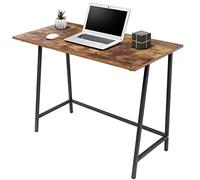 BAKAJI Mesa de Trabajo para Ordenador, de Madera MDF con Efecto Antiguo, con Estructura de Metal, decoración de casa, Oficina, diseño Moderno Industrial, tamaño 100 x 50 x 75 cm