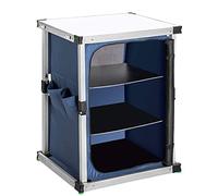 BAKAJI Mesa móvil de Cocina de Camping Picnic Armario Plegable Marco de Metal y Tela 3 estantes Interiores aparador Camping Cierre con Cremallera Color Azul maletín Transporte con Asas