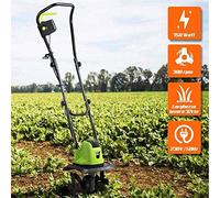 Bakaji Motoazada para huerto eléctrico Potencia 750W Zappadora de Motor eléctrico 4 Cuchillas de 20cm Ancho de Trabajo 32 cm Velocidad 380 RPM con Mango ergonómico para Cultivos de jardín