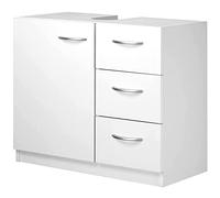 BAKAJI Mueble bajo Lavabo, Madera de ingeniería, Color Blanco, 30x63x54 cm