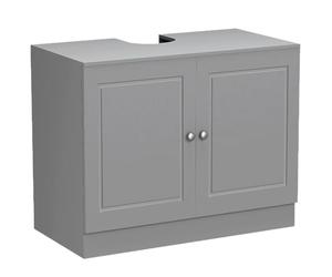 BAKAJI - Mueble de baño con línea de Piedra de Madera MDF, Cubierta de Columna con 2 Puertas, Mueble de Lavabo Moderno, Poco Espacio, 55 x 66 x 37 cm (Gris)