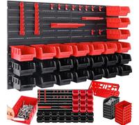 BAKAJI - Panel de Pared con Caja para Utensilios y Soporte de Herramientas, plástico rígido, Multicolor, 95 x 54 cm