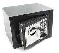 Bakaji - Pared Safe con numérico Digital 23 x 17 x 17 cm electrónico de Seguridad Home Hotel Hotel Seguro + 4 x Pilas AA y de Emergencia Llaves, Color Gris Oscuro