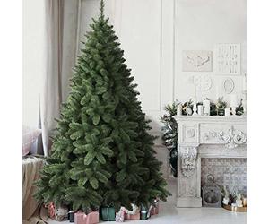 BAKAJI Piccadilly King - Árbol de Navidad Muy frondoso, Muy Relleno, Ramas de Pino Verde, Base de Hierro en Cruz, Ramas Que se abren y se abren fácilmente, Montaje fácil, Muy