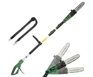Bakaji Podadora telescópica eléctrica motosierra de 750 W, barra extensible de 2,70 m, hoja de 25,5 cm, con inclinación de sierra ajustable y freno mecánico, para cortar ramas,