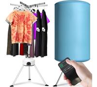 BAKAJI Secadora eléctrica de globo con mando a distancia y pantalla de control, secador de ropa de aire caliente, potencia 1000 W, temporizador 180 min, tamaño 150 x 65 cm