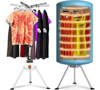 BAKAJI Secadora eléctrica de Globo, secador de Ropa de Aire Caliente, Potencia 900 W con Temporizador de 180 min y Doble ventilación, tamaño 150 x 65 cm