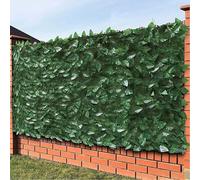 BAKAJI Seto Artificial sintético, Rollo de Malla Oculta, Cortavientos Ornamental con Hojas de Hiedra Falsa anticaída para barandilla, terraza, balcón, jardín, Exterior, Verde Oscuro (1 x 3 Metros)