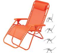 BAKAJI Silla de gravedad cero, tumbona de jardín, sillón relax plegable para ahorrar espacio, tubulares, de acero, 22 mm, reclinable, de textileno, transpirable, para playa, piscina, decoración