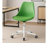 BAKAJI Silla de Oficina ergonómica de diseño Moderno con Altura Ajustable y cojín Acolchado de Alta Densidad, Asiento Giratorio con Ruedas giratorias, Ideal para casa, Estudio (Verde)