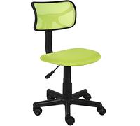 BAKAJI Silla Giratoria 5 Ruedas Oficina Dormitorio Escritorio Respaldo Ergonómico Verde, Lona, 40D x 40W x 82H cm