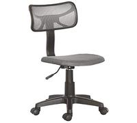 BAKAJI Silla giratoria de Escritorio Regulable en Altura, sillón con Ruedas, para Oficina, Dormitorio, Respaldo ergonómico, Asiento Acolchado (Gris)