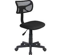 BAKAJI Silla giratoria de Escritorio Regulable en Altura, sillón con Ruedas para Oficina o Dormitorio, Respaldo ergonómico Asiento Acolchado (Negro)