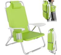 BAKAJI Silla Tumbona de Playa Plegable Estructura de Aluminio Tubular con Bolsillo Puerta Tutto Bolsa Porta Objetos Bolsa Térmica Integrada y Correas Mochila para el Transporte