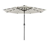 BAKAJI Sombrilla de jardín de 270 cm de diámetro, con luces LED y sistema antiviento, parasol de exterior con 8 varillas y varillas Airvent, ideal para bar, restaurante, patio, balcón, apertura con